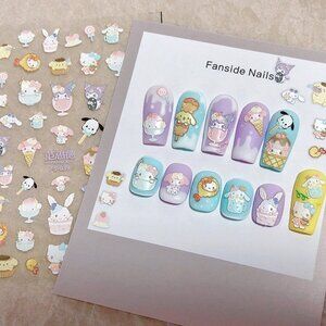 Cute Sanrio Themed Nail Art Stickers (includes Hello Kitty, My Melody, Kuromi)